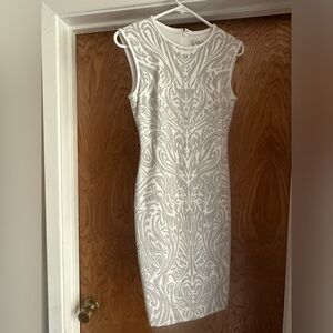Beautiful White with silver Cache dress